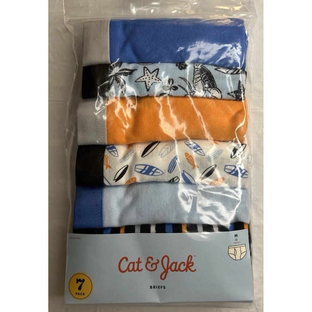 Cat & Jack Boys Briefs, 7 Pack, Size Medium 8, NWT, MSRP $18‎
